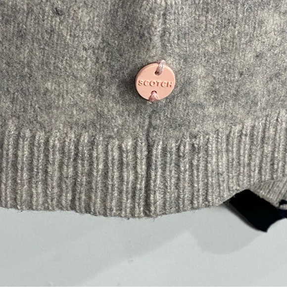 SCOTCH & SODA Lambwool Striped Long Cardigan Gray Orange - Picture 8 of 11